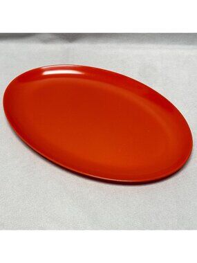 Vintage Texas-Ware Orange Melamine Oval Platter 12" Dinnerware Kitchenware Retro